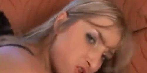 Russian slut takes two cocks in her ass