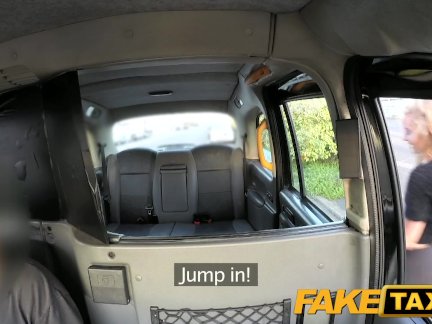 Fake Taxi Blonde with pull up stockings