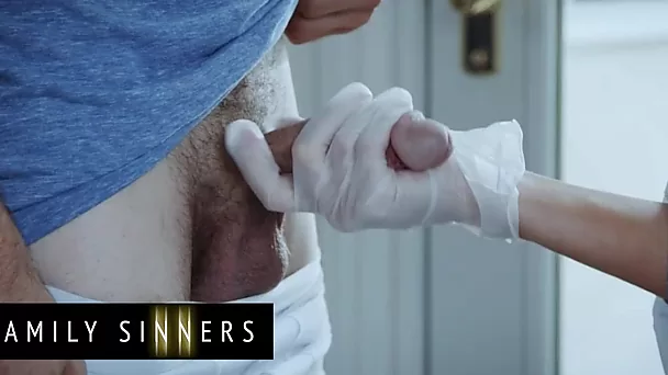 Busty doctor sees her patient at a checkup and mounts his big cock