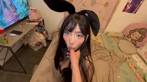 Latina bunny gets her wet pussy pounded after the Halloween party