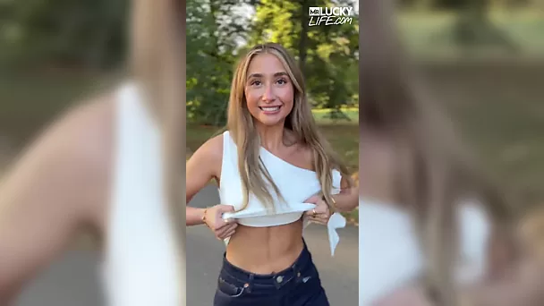 A Day In London with Slim Blonde Cutie Lily Phillips + Hot Blowjob Bonus At Mr Lucky Life